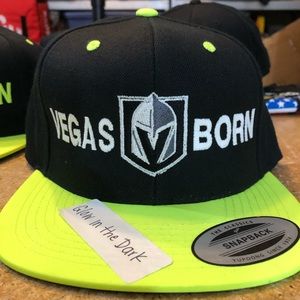 Vegas Golden Knights (VGK) Black & neon glow in the dark Vegas born SnapBack hat